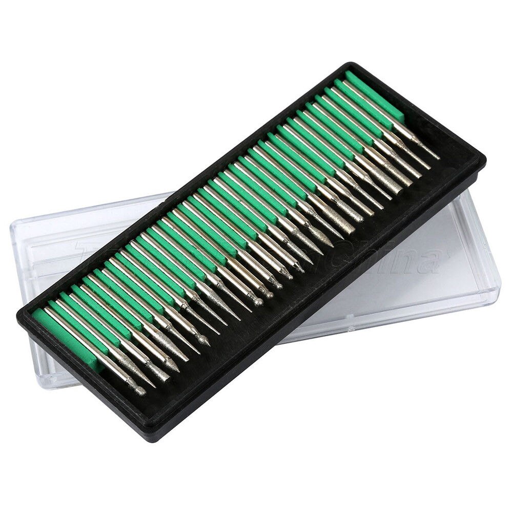 Nail art mini elektrisk borr manikyr maskin borr nagel skönhet borr penna pedikyr tips fil polish form maskin för manikyr: 30 st diamant