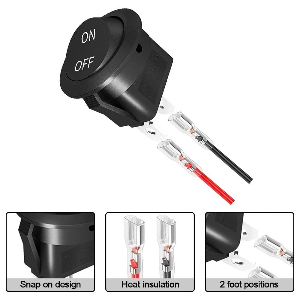 12V 24V Circular Switch 20MM Mini ON/OFF Switch Push Button Switch Toggle Switch Round Rocker Switch Auto Car