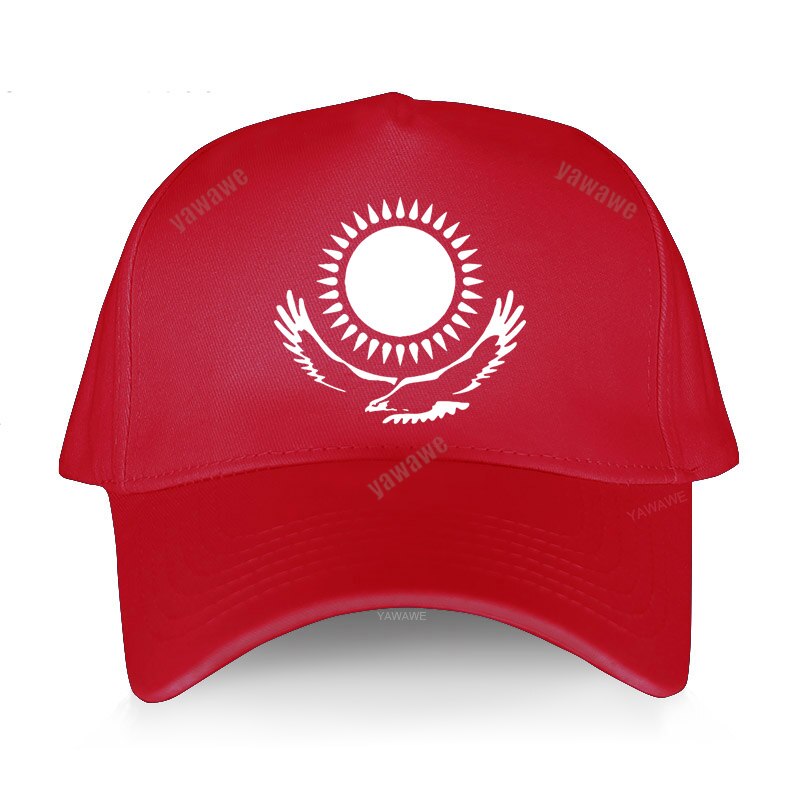 Kazakhstan women cool baseball caps country nations Kazakh flag Kazakhstani KAZ Qazaqstan print men hats Adjustable: red