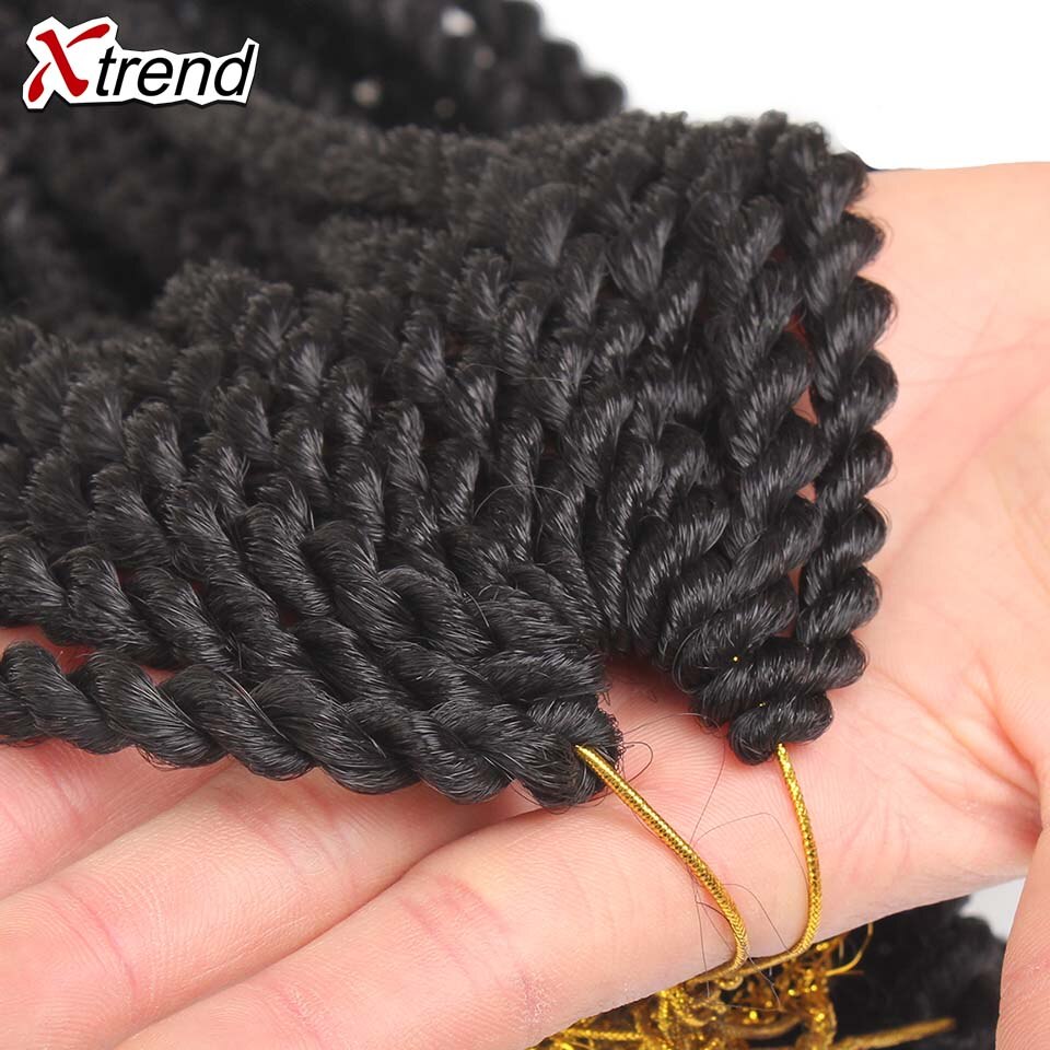 Xtrend Crochet Hair Senegalese Twist Synthetic Crotchet Braid 22inch 12 Roots Braiding Extensions Twists Braids