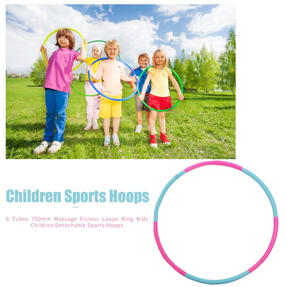 6 Tubes 750mm Massage Fitness Loops Ring Kids Children Detachable Sports Circle for Easy Safety Exercise Accessory