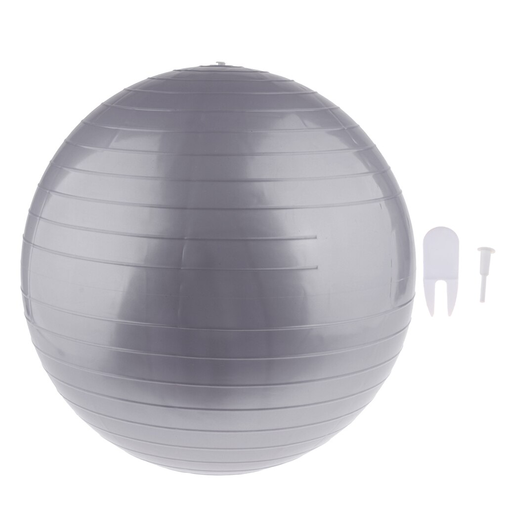 Anti-burst Yoga Ball Exercise Equipment for Workout Program at Gym, Home,Travel, Office: Silver 85cm