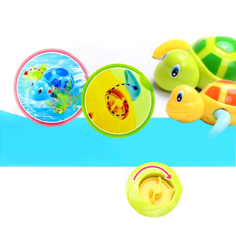 Leuke Cartoon Peuter Bad Speelgoed Wind-Up Schildpad Badkamer Baby Clockwork Dier Kleine Schildpad Hippo Vis Vormige Zwemmen