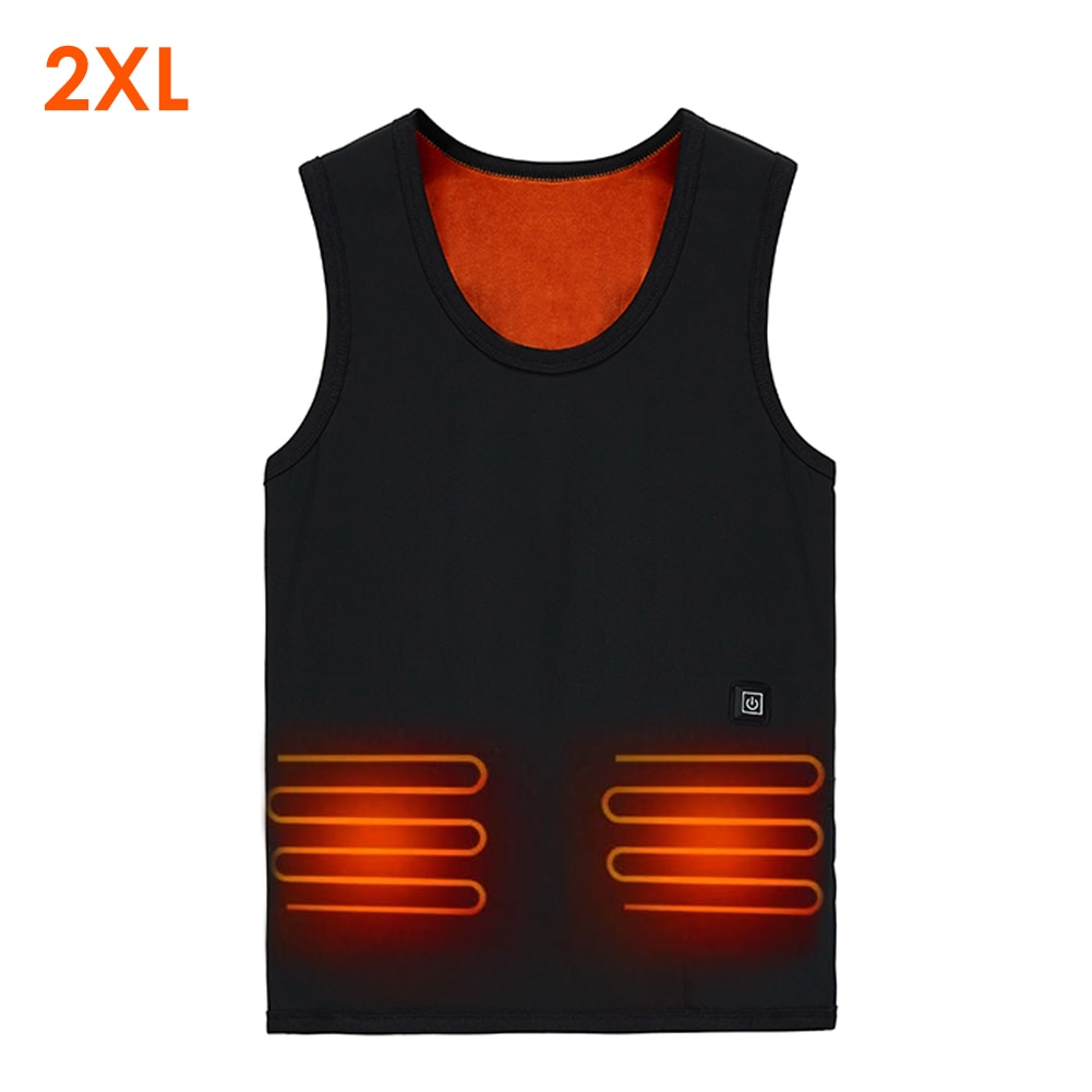 Chaleco eléctrico inteligente con USB para invierno, dispositivo con calefacción, 3 niveles de temperatura ajustables, para el Abdomen y la espalda, para senderismo y ciclismo al aire libre: XXXL