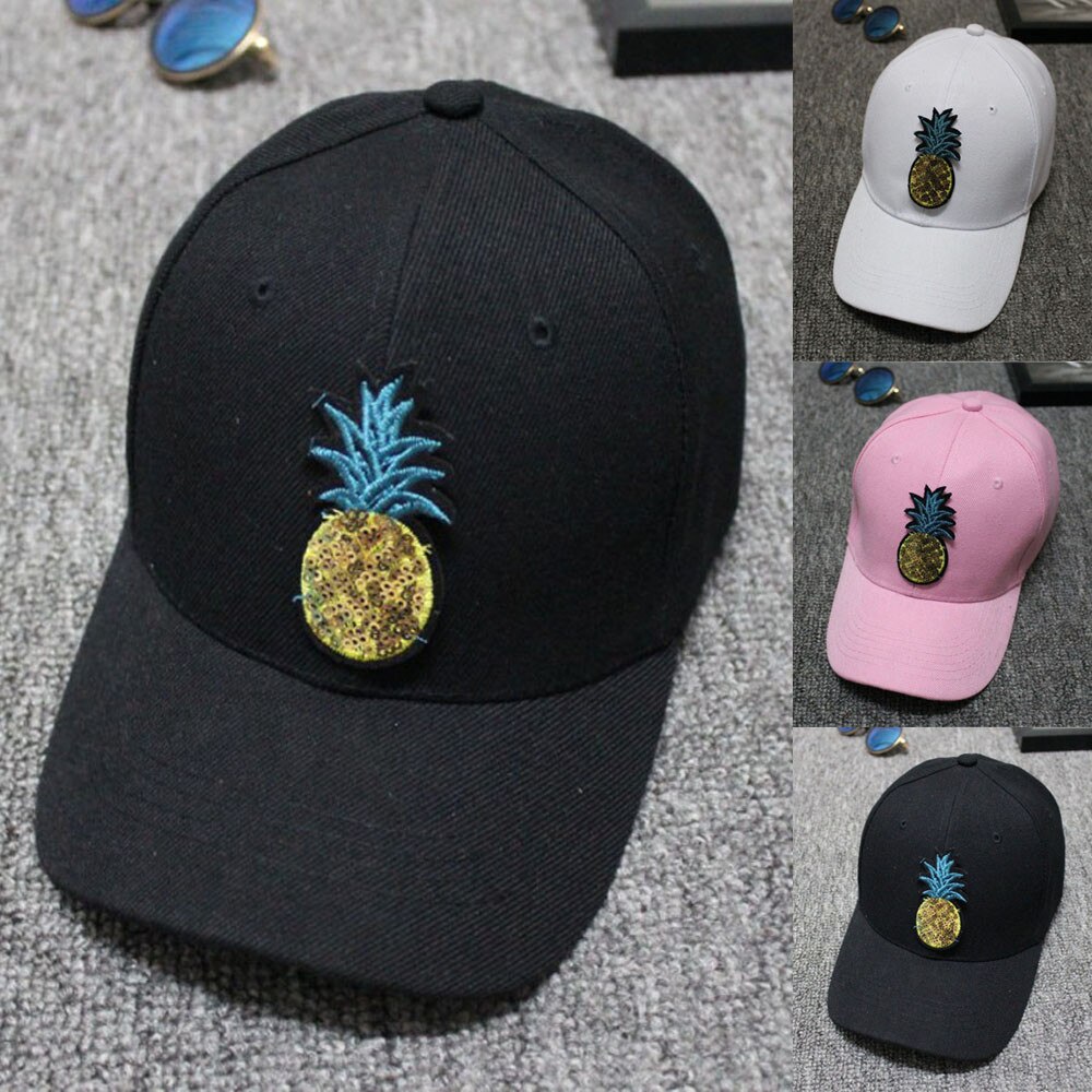 gorras de béisbol para hombres y mujeres para exteriores, gorras ajustables con bordado de piña, gorras cómodas de llevar 0824