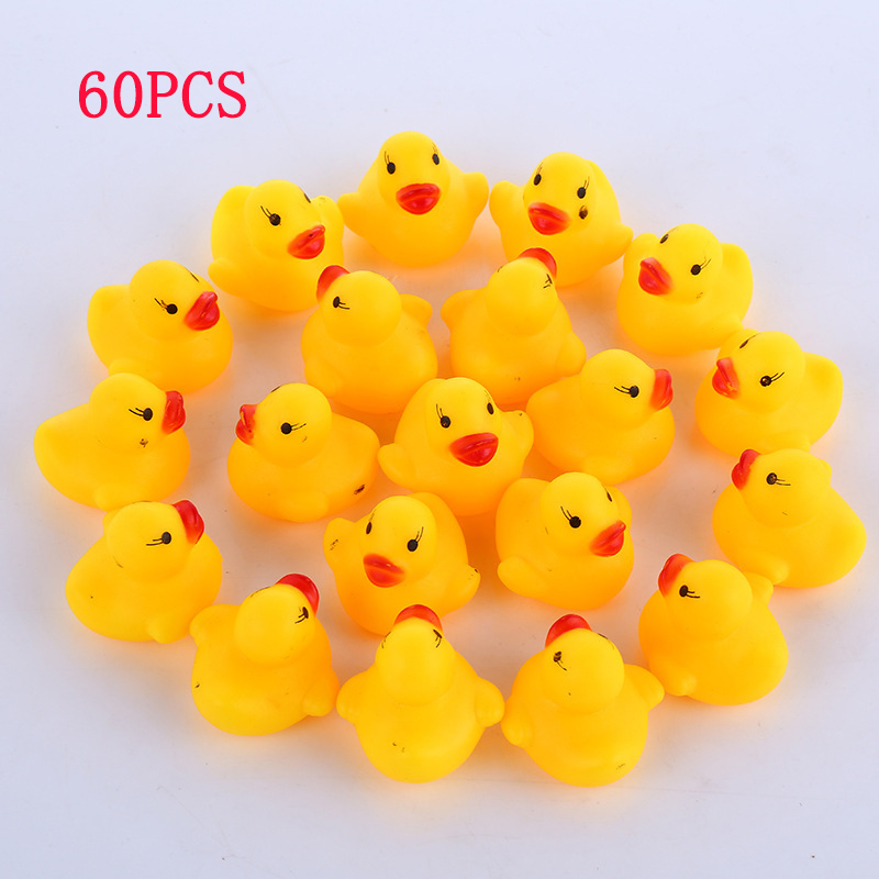 40-200 pieces squeaky rubber duck float bath toy baby shower water toy for pool party toy boys girls: 60 pcs