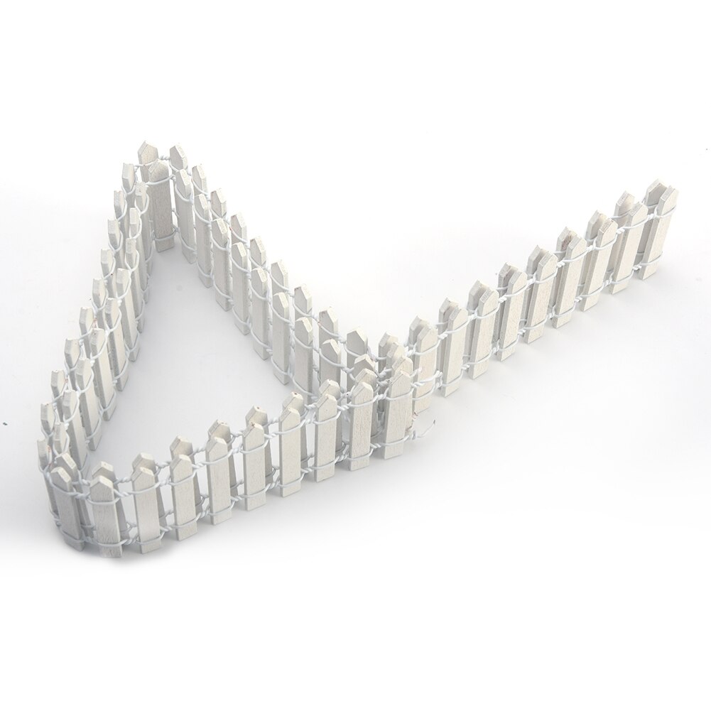 Miniatyr hantverk liten krukväxt blekande gren trädgårdsdekoration suckulenta växter mini staket dockhus träbarriär handmålad: Whitex 1pc 5cm
