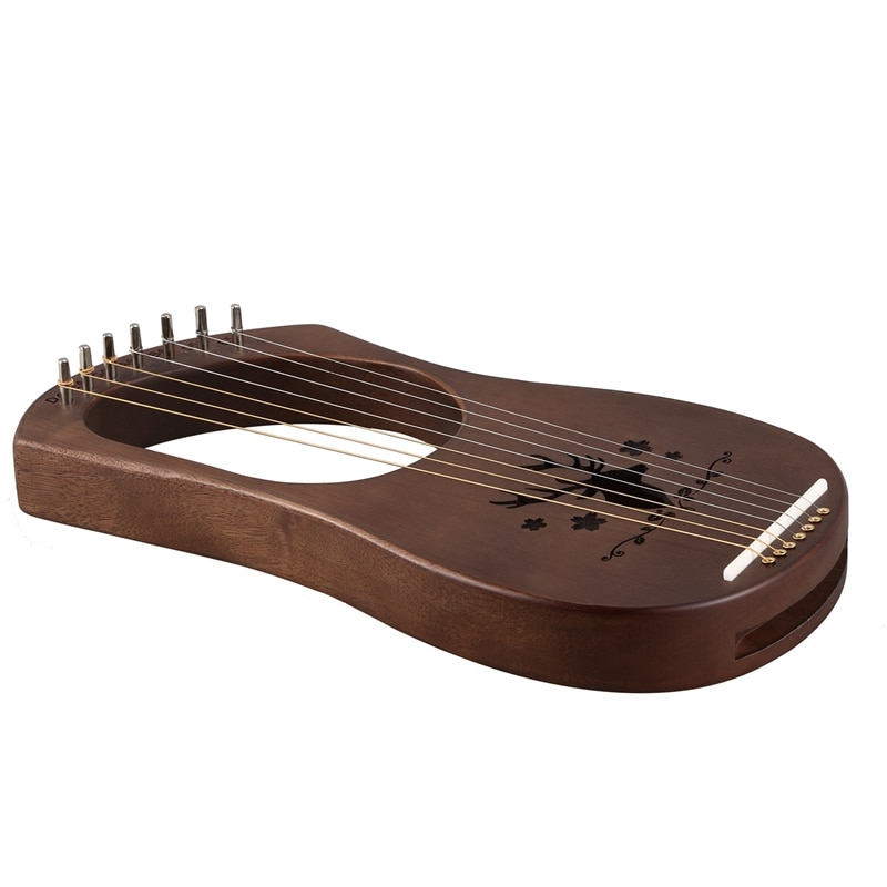 7-String Lyre arp dizeleri katı maun ahşap dize enstrüman taşıma çantası ile Tuning aracı-ABLD