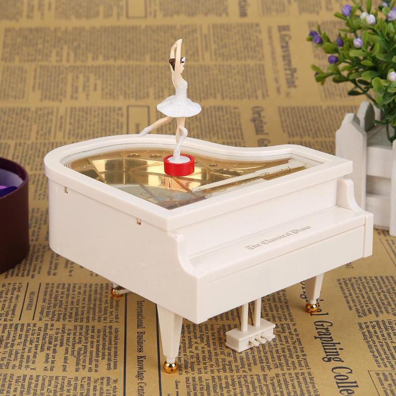 Nueva caja de música romántica con forma de Piano clásico para bailarina, caja Musical con manivela, cajas musicales para cumpleaños, boda, de amor, decoración del hogar