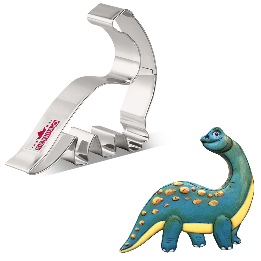Keniao brontosaurus kakskärare  - 11 x 10 cm -  dinosaurie kex och fondant skärare - rostfritt stål