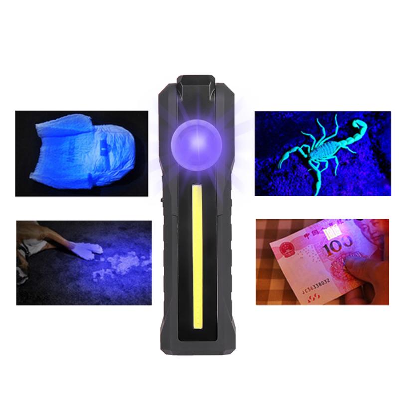 Portable LED Work Light Auto Repair Maintenance Light Magnet Charging Emergency Light COB USB Charging Standable Flashlight