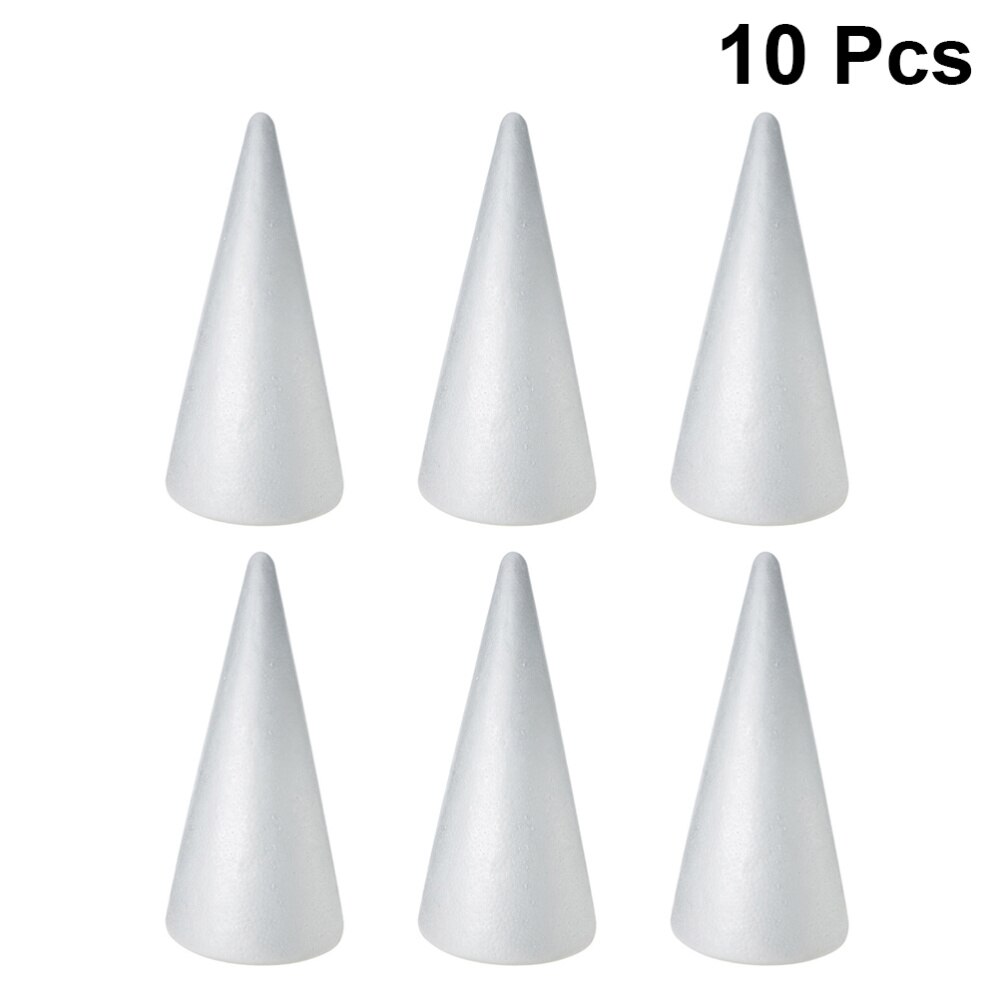 2 stuks kinder diy knutsel kegel accessoires kerst kegel handgemaakte witte massieve schuim kegel  (38 x 13.5cm): Wit 3