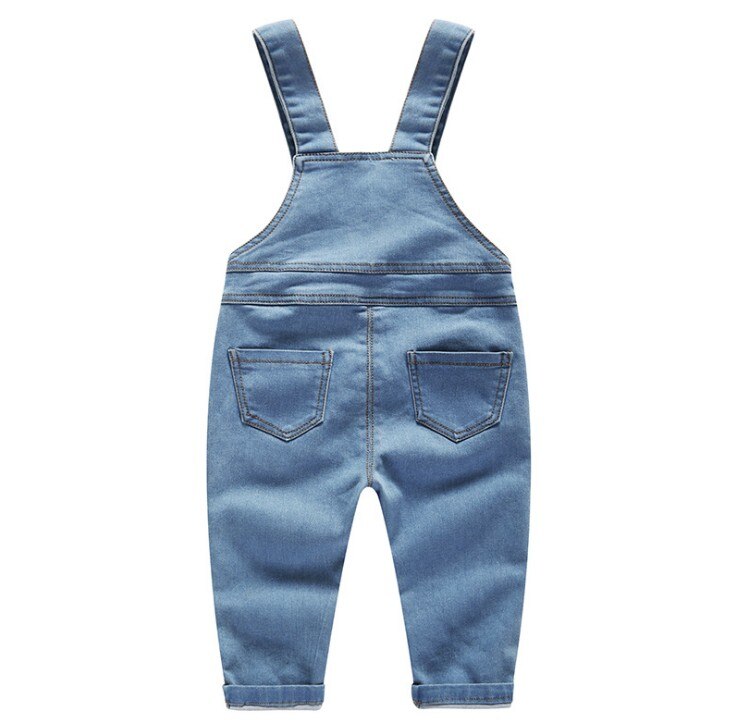 80-altura 100 centímetros novo 2019 primavera meninos meninas denim calça jeans crianças denim macacão de bebê menino geral calças de brim da menina