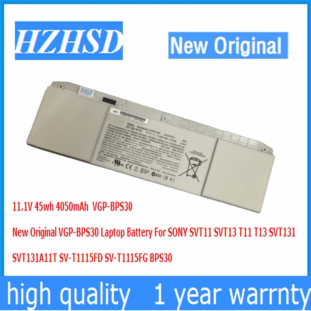 11.1V 45wh 4050Mah Originele VGP-BPS30 Laptop Batterij Voor Sony SVT11 SVT13 T11 T13 SVT131 SVT131A11T SV-T1115FD SV-T1115FG