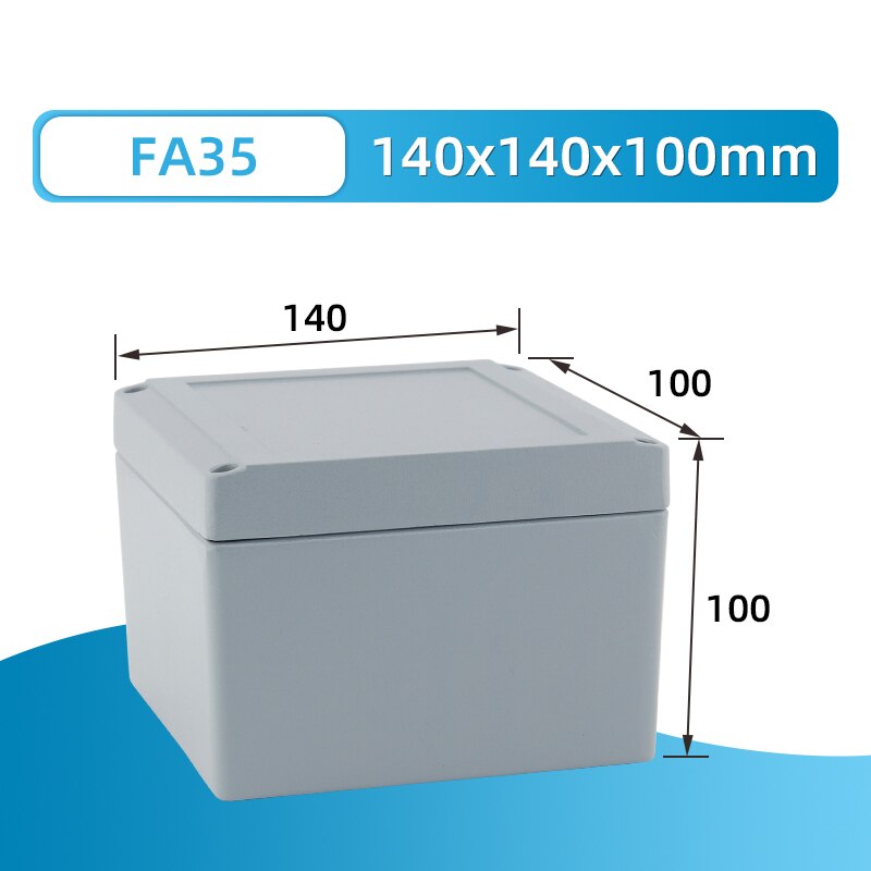 IP66 waterproof aluminium electrical assembly project junction box metal enclosure case hermetic distribution terminal housing: FA35 140x140x100mm