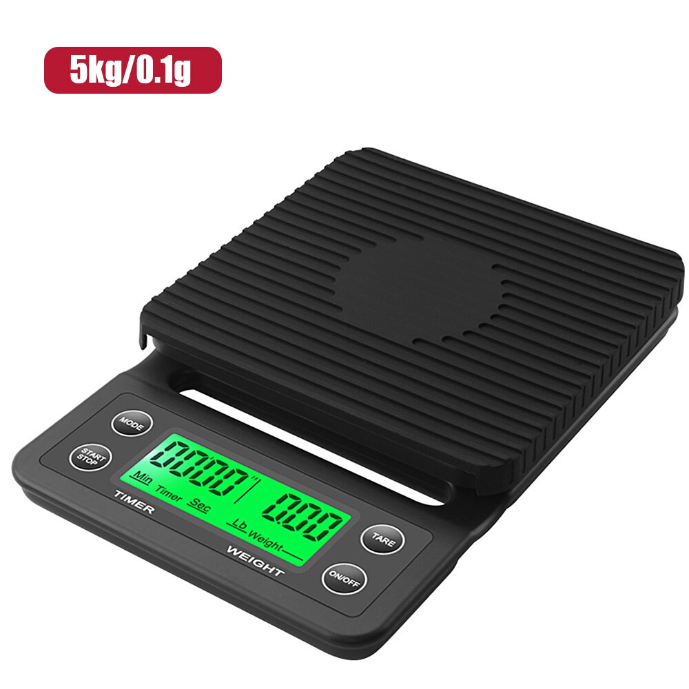 3/5 KG Digital LCD Electronic Digital Kitchen Scale Home Garden Food Balance Weighing Kitchen Accessories Coffee Weighing Scale: 5 KG Black
