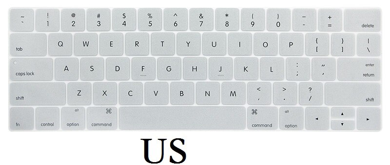 Silicon Waterproof Keyboard Film Skin EU US English Keyboard Skin for Macbook Pro 13 15 Keyboard Cover A1989 A1990: US-Clear