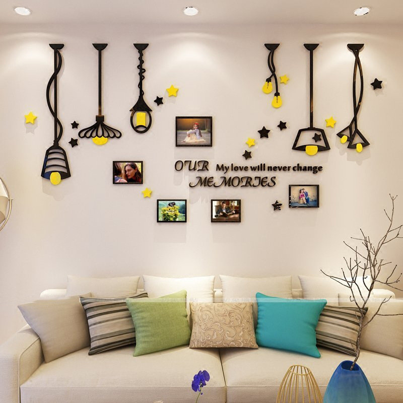 Kroonluchter-achtige 3D fotolijst muurstickers zijn een soort muur art en kamer decoratie!