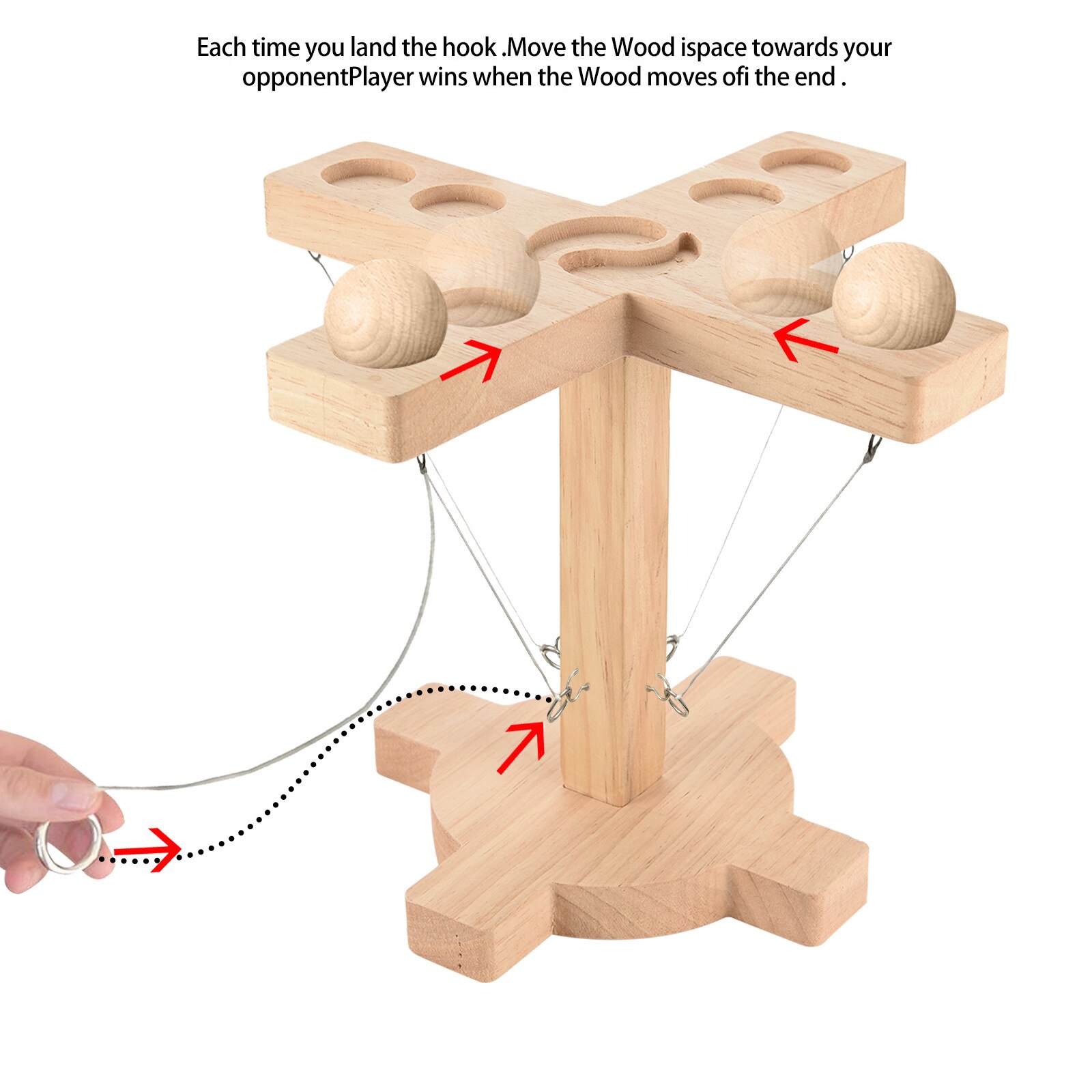 Handheld Spiele Ring Werfen Haken schnelllebigen Interaktive Spiel sterben 4-Person Hand-gemacht Holz Schleife Werfen haken Geeignet Für Party