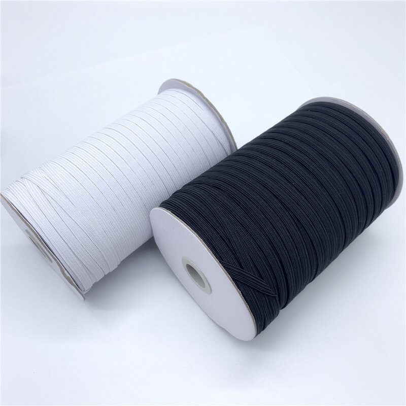 3/5/6/8/12mm, 100/200 yardas, cinta elástica de costura de alta elasticidad, banda elástica de Spandex, cinta de ajuste de tela de coser bricolaje, accesorios de ropa
