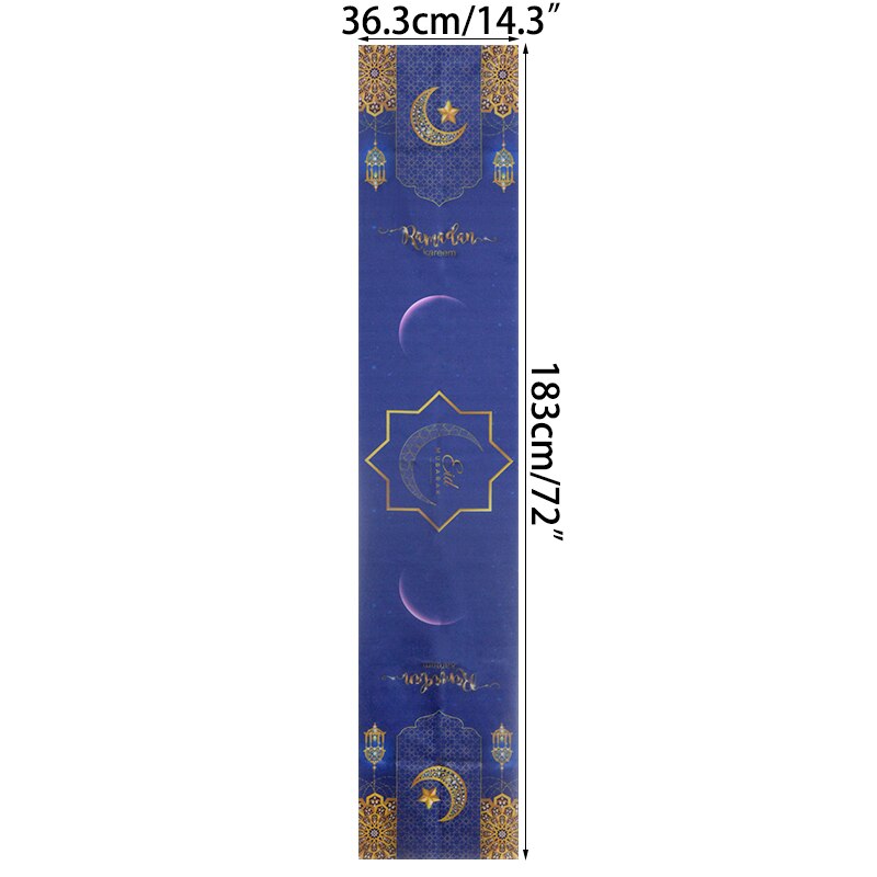 Eid Mubarak Tafelloper Tafelkleed Ramadan Kareem Eid Al-Fitr Decoratieve Tafelkleed Cover Voor Thuis Islamitische Mubarak Party decor: B02