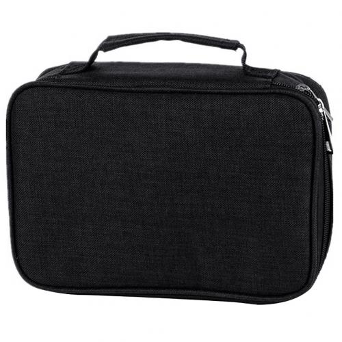 Large Capacity 72 Holes Zipper Pencil Case Zipper Closure Pen Bag Polyester Stationery Storage Pencil case School Office Supply: black