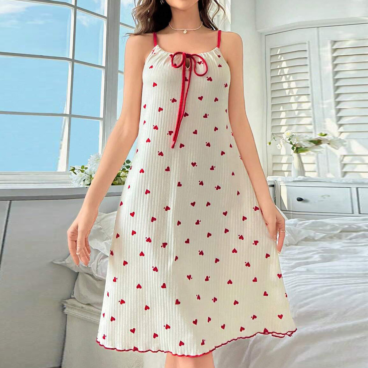 Vrouwen Nachtjapon Vrouw Thuis Pak voor Vrouwen Sexy Nachtjapon Jurk Chemise Pyjama Kleding Nachtkleding Stuk Pyjama Zomer Rok Slaap: L / Rood