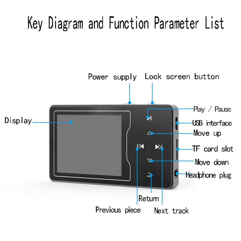 CHENFEC D08 student model Smart mp4 video player Ultra-thin touch screen MP4 read novels Learn English MP4 music player recorder