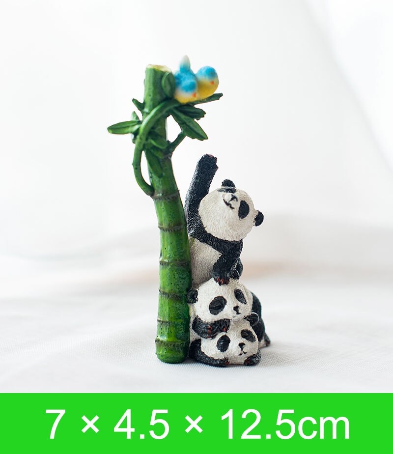 Statue de panda mignonne en résine, micro-décoration pour voiture, bureau, jardin extérieur, sculpture animale, décoration, ornement: 4