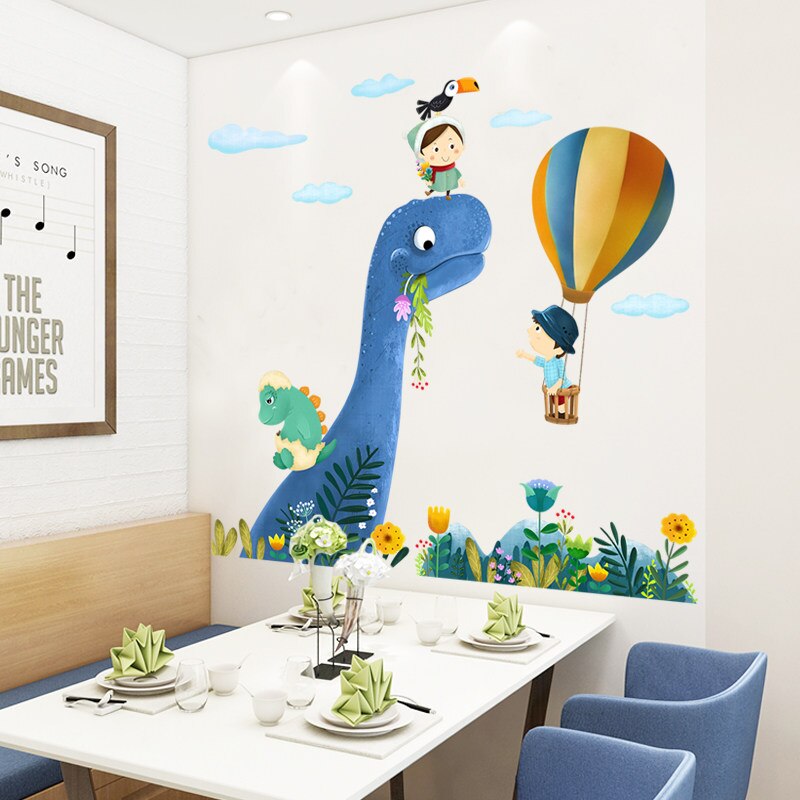 Stor dinosaur park wallsticker til børneværelse aftagelig vinyl børnehave kunst decals pvc plakat tegneserievægklistermærker boligindretning
