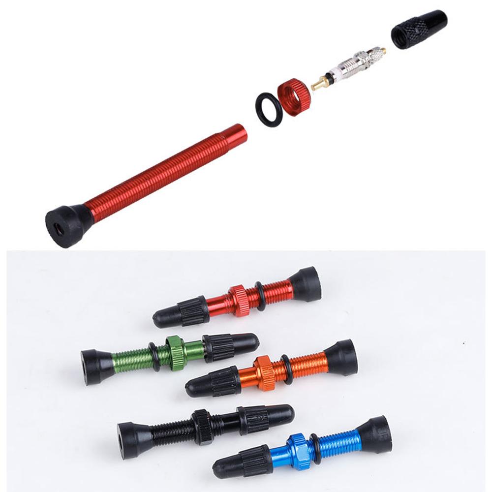 1 paar Fiets 48mm 60mm Presta Ventiel voor Racefiets MTB Fiets Tubeless Banden Messing Kern Legering Stem kit Compatibel Tool