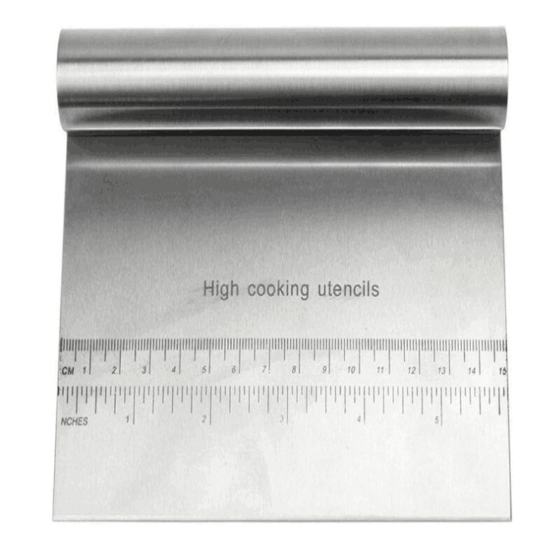 Bench Pastry Scraper Chopper Stainless Steel Kitchen Food Scraper Icing Smoother Blade with Measuring Scale forDough Cake Pizza