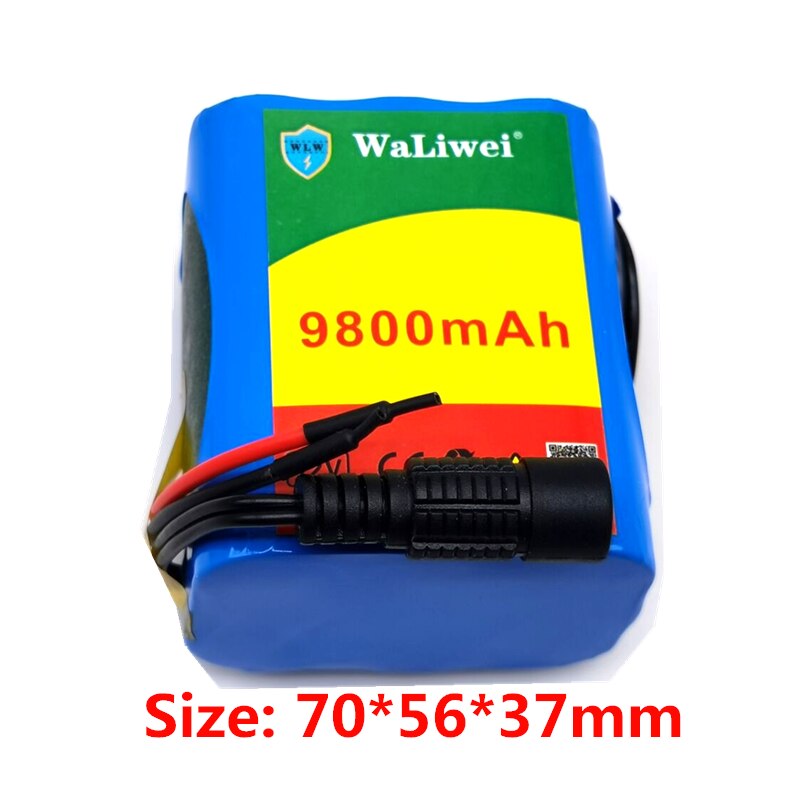 12 V 9.8 Ah 9800Mah 18650 Oplaadbare Batterij Met Bms Lithium Batterij Bescherming Boord + 12.6V 1A lader