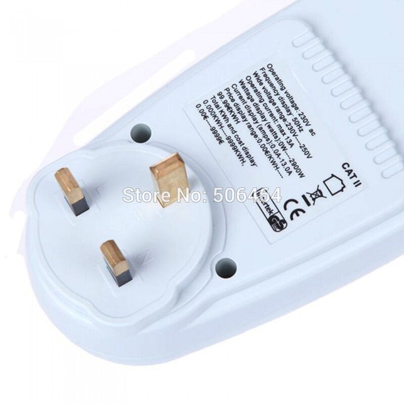UK Plug Power Energy Watt Volt Amp Meter Analyzer with Power Factor