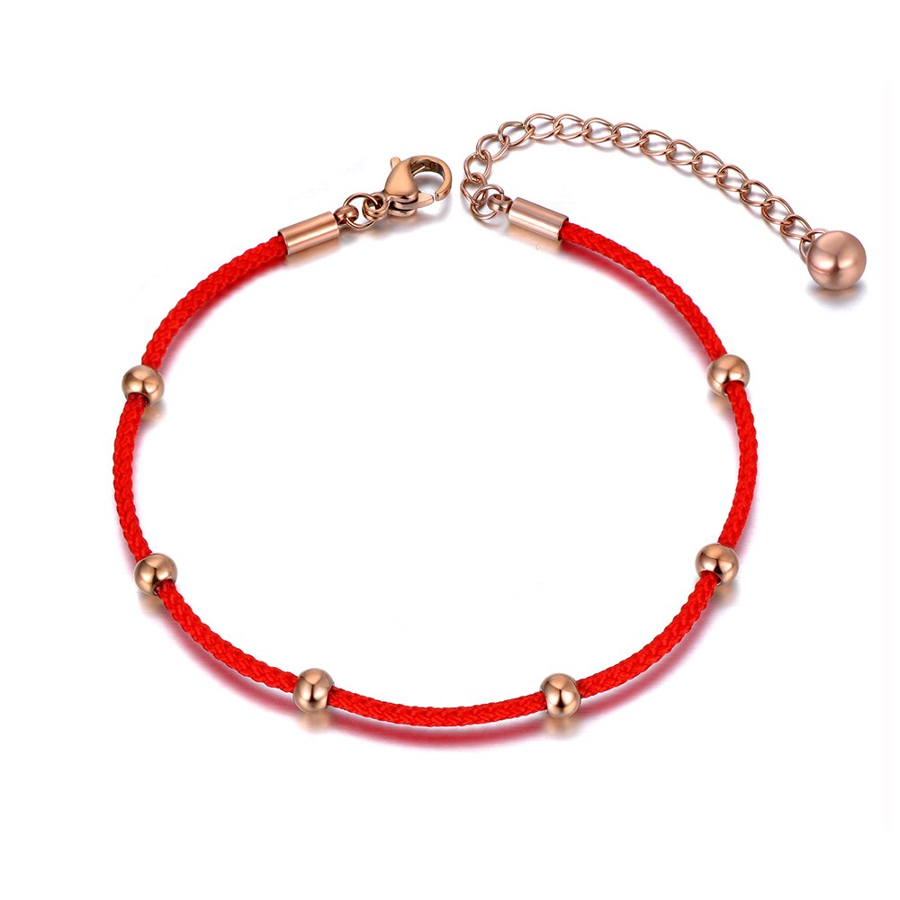Lokaer etnische chinese roestvrijstalen rode touw handgeweven armbanden voor vrouwen en meisjes, geluksarmband sieraden  b19146: Default Title