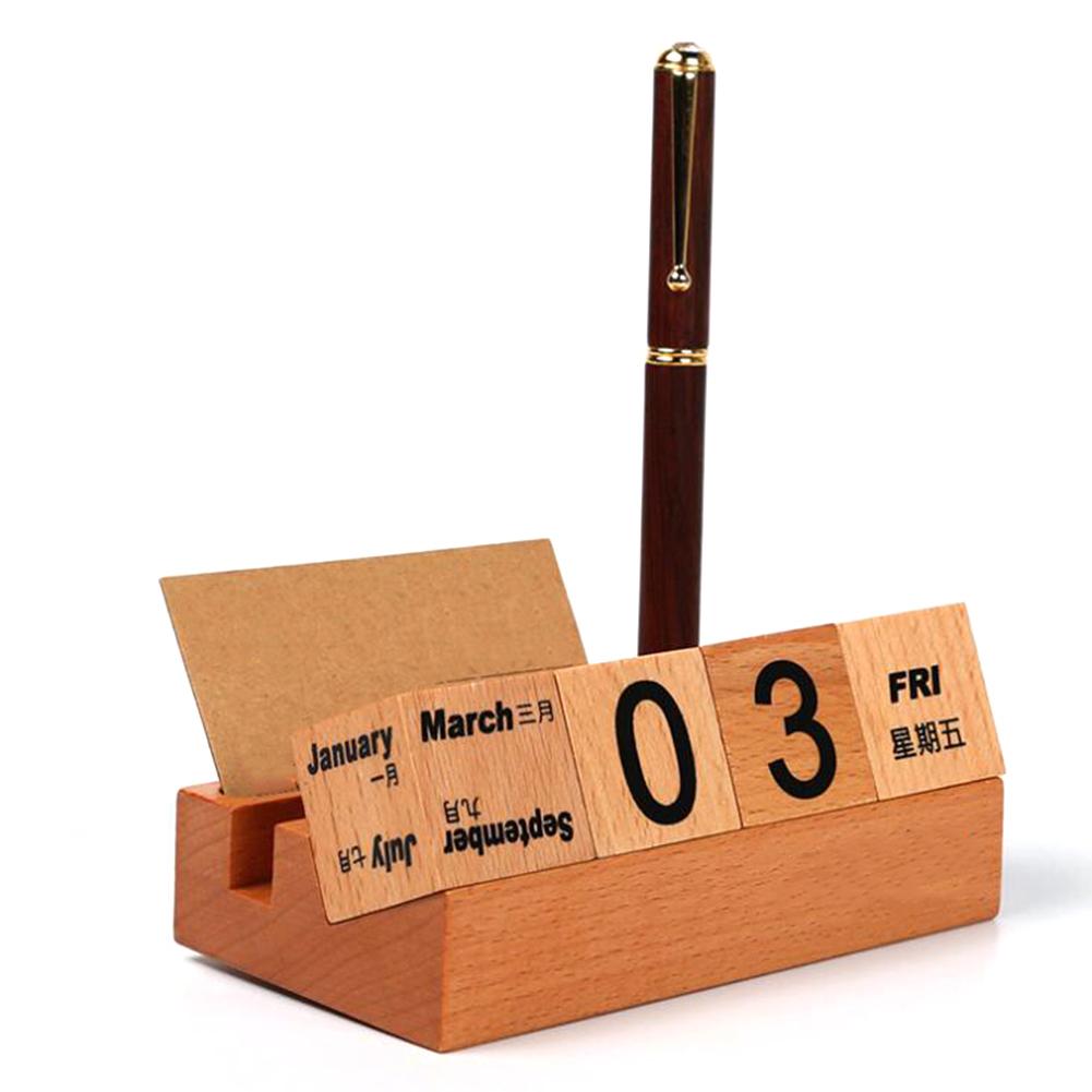 Wooden Perpetual Calendar Calendar Simple Home Desktop Study Desk Wooden Calendar Blocks Ornaments