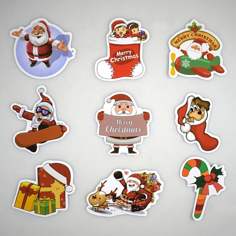 25pcs/set Merry Christmas Stickers Santa Claus Snowman Decorative for Luggage Suitcase Laptop Decals