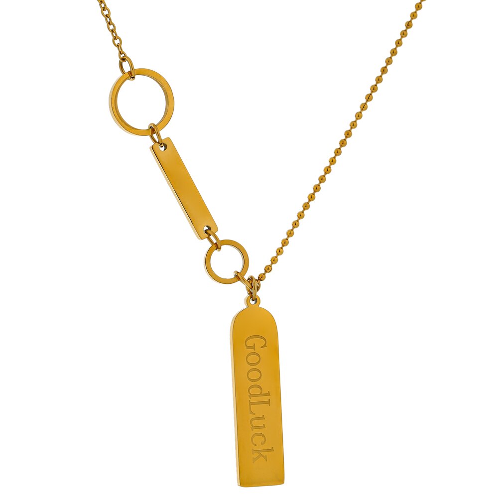 Yhpup Mode Stalen Sieraden Trendy Goud Kleur Metalen Hanger Vierkante Ketting Choker Ketting Collane Donna Verklaring Voor Vrouwen: Default Title