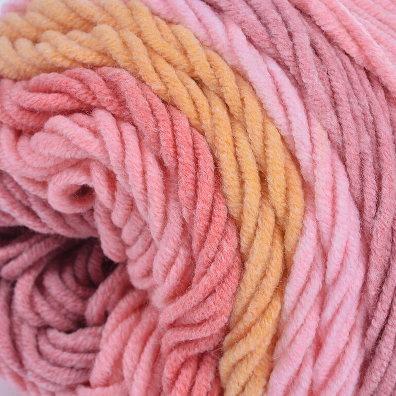 100G Solid/Regenboog Kleur Hand Geweven Katoenen Garen Zachte Gehaakte Dikke Garen Voor Hand Breien Warme Trui sofa Kussen Sjaal Diy