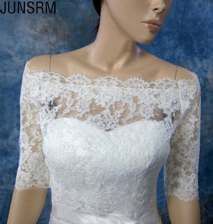 col bateau mariage boléro dentelle Appliques femmes Cape de mariage châle Vintage mariée Wrap accessoires de mariage