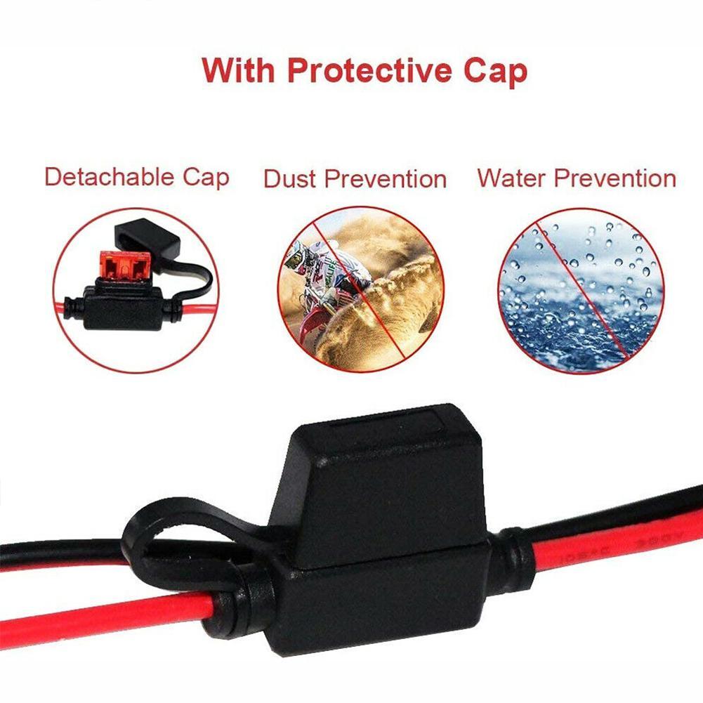 16AWG 4FT 6FT 10FT 12V Ring Terminal SAE to O Ring Connecters Extension Cord Cable Connector for Battery Charger/Maintainer 0.6M