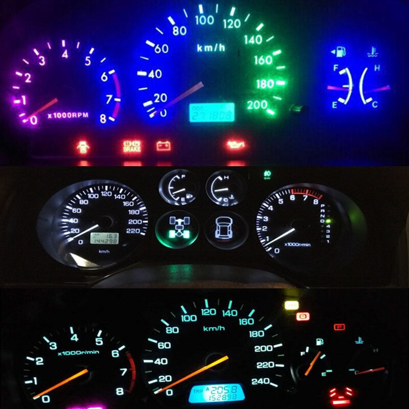 10 Uds. T3 T4 T4.7 T5 led, luz de salpicadero de coche, instrumento de cuña para puertas de automóvil, calibre, lámpara de lectura, bombilla led de 12V estilo de coche smd