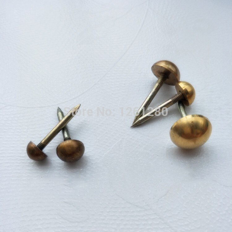 Estilo chino, antiguo, sólido, clavo de latón, tambor, remaches, sujeción de sofá, clavos decorativos, pieza de herramientas para puerta