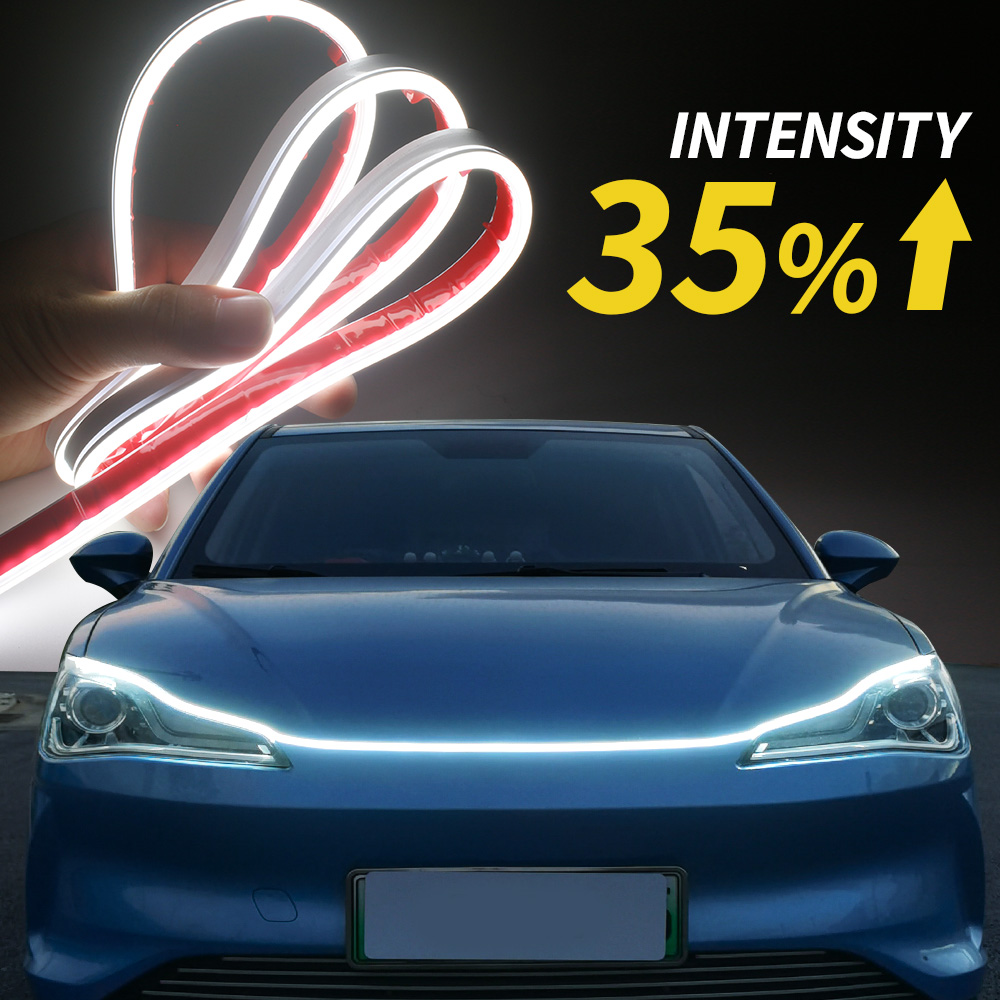 XINFOK LED bande de lumières de capot de voiture universelle Auto lampes d'ambiance décoratives lumières d'ambiance pour voiture feux de jour DRL 12