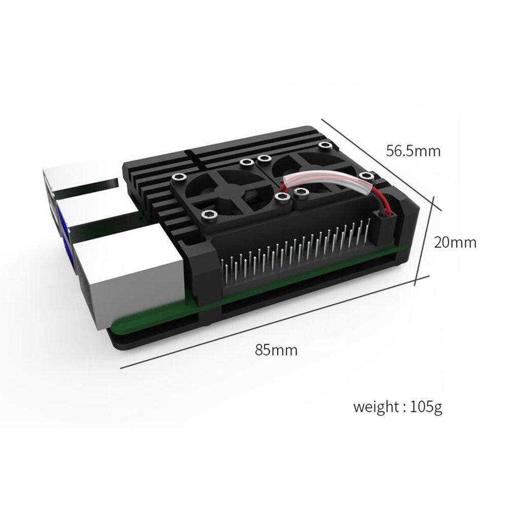 Raspberry Pi 2B/3B/3B +/4B Case Metalen Behuizing Met Twee 2507 Fans En Drie Heatsink stok