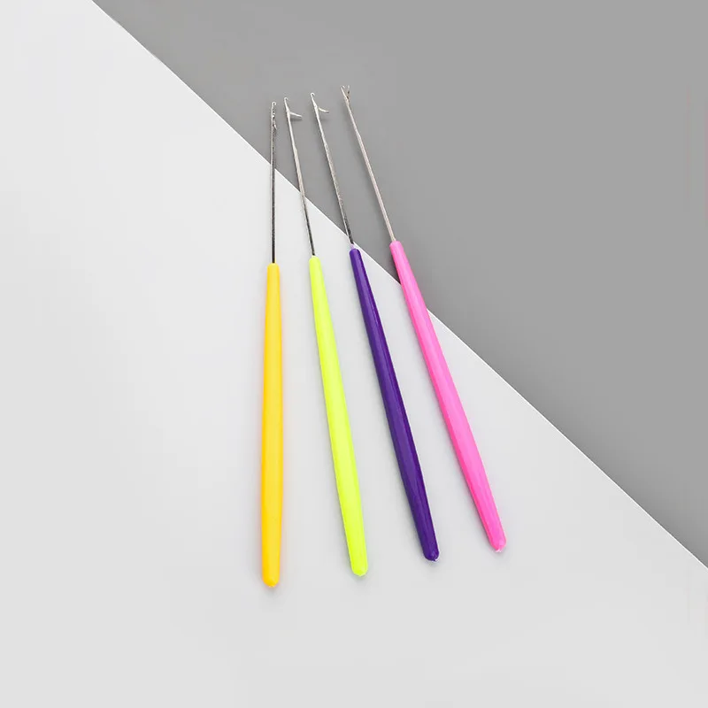 4 Uds. De gancho de ganchillo con lengua, herramientas de costura para tejer, reparación de suéter, accesorios de cuentas, aguja de coser, ganchos de ganchillo con vástago de plástico