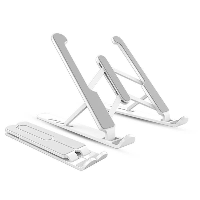 DQR Laptop Stand - Adjustable Aluminum Alloy - Portable Notebook Holder - 7-Speed Height - Foldable: White