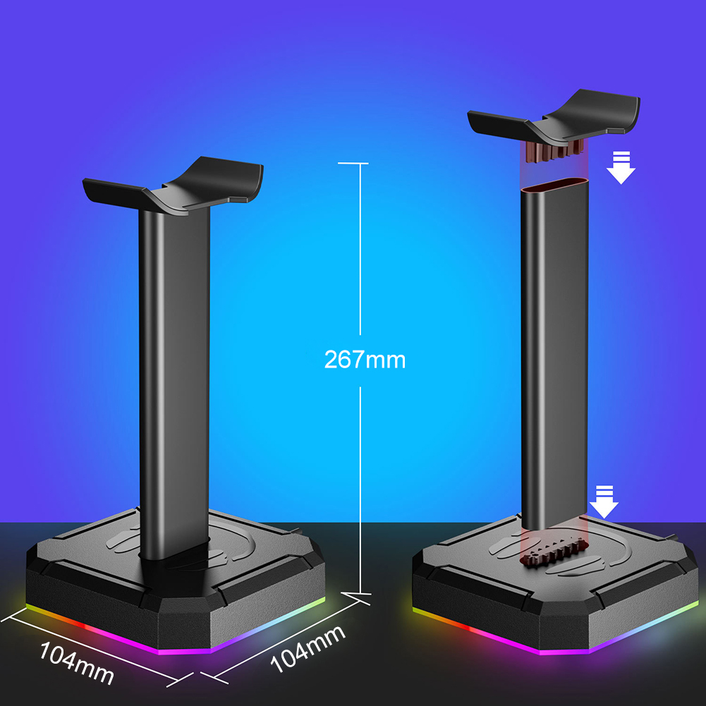 Universele Hoofdtelefoon Standaard Aluminuim Rgb Oortelefoon Hoofdhouder Ondersteuning Flexibele Hoofdsteun Mode Hoofdtelefoon Hanger Mobiele Telefoons