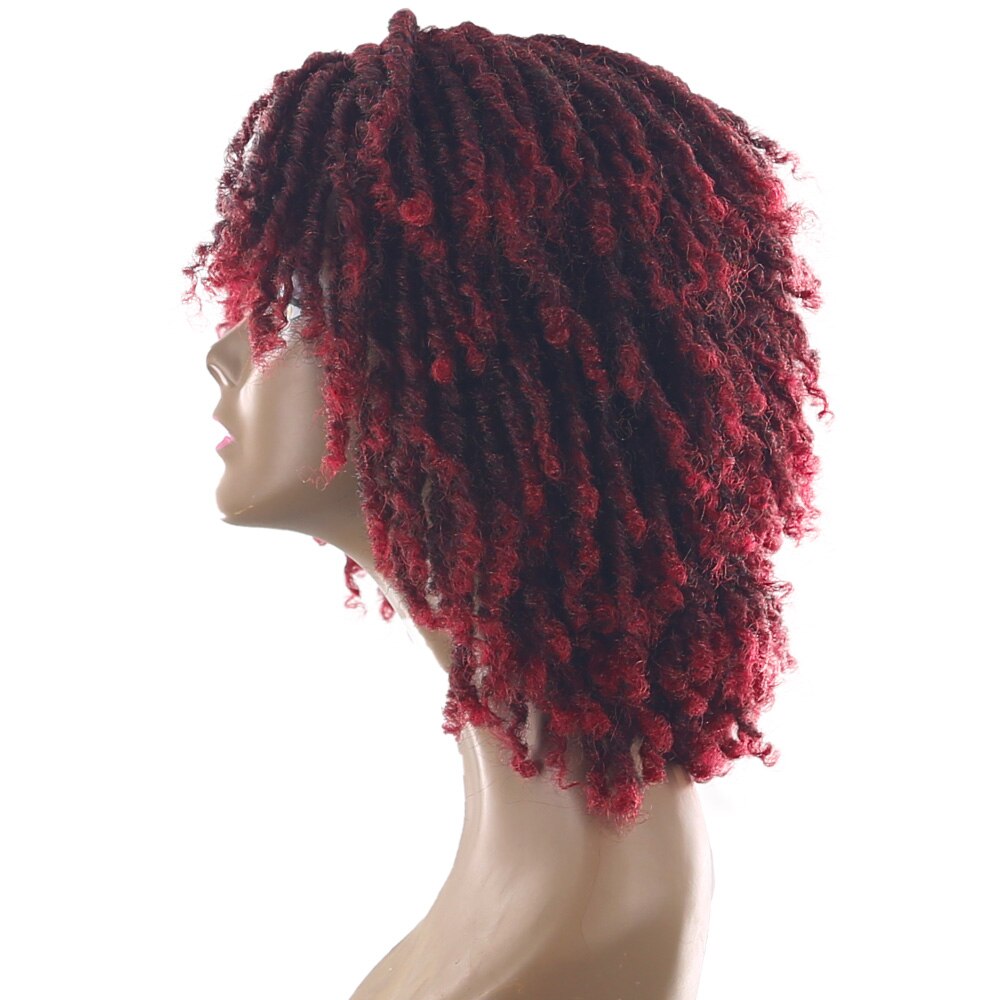 Pelucas de cabello trenzado Crochte para X-TRESS cabello sintético de imitación Locs, peluca de pelo corto de 10 pulgadas, peluca de pelo Bob hecha a máquina, estilo Dreadlock Twist, peluca con trenzas