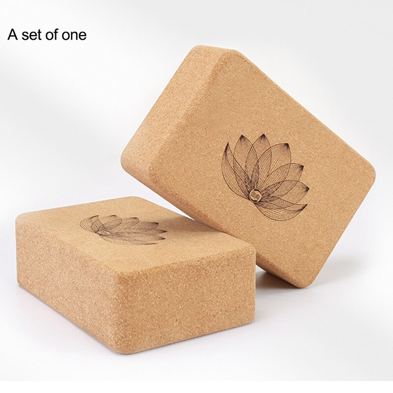 -Eco-Friendly Yoga Block Cork Sports Home Exercise Wooden Yoga Block Soft High-Density Block Support Posture Indoor Sport